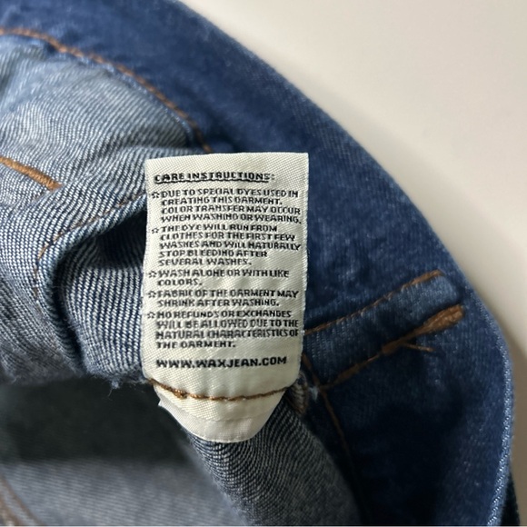 Wax Jean Denim Jacket Women’s Medium Blue 90’s Embroidered Trucker Casual Floral - Picture 9 of 15